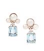 * A Pair of Bicolor Gold, Platinum, Aquamarine, Cultured Pearl, and Diamond Earclips, 9.20 dwts.
