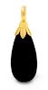 * A 19 Karat Yellow Gold and Onyx 'Eggplant' Pendant, Elizabeth Locke, 25.20 dwts.