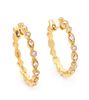 A Pair of 18 Karat Yellow Gold and Diamond Hoop Earrings, 2.60 dwts.