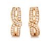 A Pair of 14 Karat Yellow Gold and Diamond Half Hoop Earclips, 6.70 dwts.