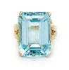 A Bicolor Gold and Blue Topaz Ring,