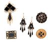 * A Collection of Victorian Onyx, Seed Pearl and Polychrome Enamel Jewelry, 21.40 dwts.