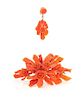 * A Victorian Carved Coral Demi Parure, 9.10 dwts.