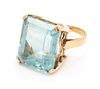 * A Yellow Gold and Aquamarine Ring 3.70 dwts.