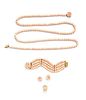 A Yellow Gold and Angel Skin Coral Demi-Parure, 145.30 dwts.
