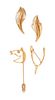 A Collection of Yellow Gold Jewelry, 7.40 dwts.