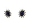 14k Gold Sapphire Diamond Stud Earrings