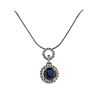 14k Gold Diamond Sapphire Pendant Necklace