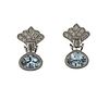 18k Gold Diamond Blue Stone Earrings