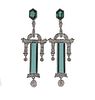 Platinum Diamond Green Tourmaline Earrings