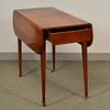 Federal Tiger Maple Drop-leaf Table, ht. 29, wd. 35 1/2, dp. 18 in.