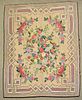 Large Geometric and Floral Hooked Rug, 8 ft. 6 in. x 6 ft. 9 in.