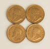Four South African 1979 Gold Krugerrands