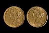 Pair of U.S. $5.00 1/2 Eagles, Philadelphia Mint.