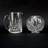 Two (2) Waterford Crystal Tableware. Includes: Pitcher along with rose bowl.