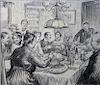 Charcoal Drawing, Thanksgiving, by Richard Vincent Culter (1883-1929)