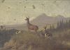 HINCKLEY, Thomas H. Oil on Canvas. Deer in
