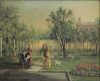 LINTON CHAPMAN, John. Oil on Canvas, Garden Scene.