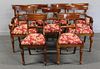 Set of 9 Regency Style Mahogany Dining Chairs.
