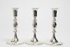 Cartier Sterling Silver Candlesticks, Weighted, 3