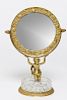 French Glass & Ormolu Figural Vanity Mirror