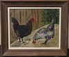 Signed L. Luxembourg, "Chickens"- Oil on Canvas