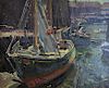Attributed to William Lester Stevens (American, 1888-1969)      Fishing Vessels at a Wharf