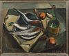 American School, 20th Century      Still Life with Wine Bottle and Fish