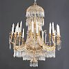 Baltic Neo-Classical ormolu and crystal chandelier