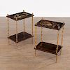 Pair Maison Bagues two-tier occasional tables
