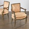 Pair Italian Neo-Classical painted armchairs