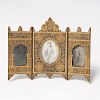 Spanish Moorish miniature triptych mirror