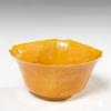 Ex museum Chinese yellow ochre bowl