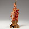 Chinese carved agate mounted as a lamp