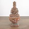 Large seated Guanyin on lotus stand