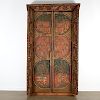 Antique Indian carved and painted door set