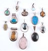 Sterling Silver Pendants with Various Oval Shaped Cabochons, from the Estate of Lorraine Abell (New Jersey, 1929-2015)