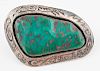 Carl Begay (Dine, 20th century) Navajo Silver and Turquoise Belt Buckle