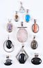 Sterling Silver Pendants with Various Stone Cabochons, from the Estate of Lorraine Abell (New Jersey, 1929-2015)