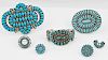 Zuni Silver and Turquoise Cluster Jewelry Items