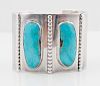 Southwestern Style Sterling Silver and Kingman Turquoise Cuff Bracelet