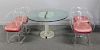 MIDCENTURY.  Acrylic Table and 4 Lucite Chairs.