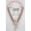 Vintage Faux Pearl and Crystal Necklace and Earrings