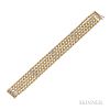 Antique 14kt Gold Bead Bracelet, designed as five rows of gold beads, each bead measuring approx. 4.00 mm, split pearl accent