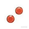 18kt Gold and Coral "Carat" Cuff Links, Elsa Peretti, Tiffany & Co., set with faceted coral, signed.
