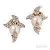 Cultured Pearl and Diamond "Pomme" Earrings, Schlumberger, Tiffany & Co.
