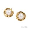 18kt Gold and Mabe Pearl Earrings, Paloma Picasso, Tiffany & Co., 12.7 dwt, dia. 3/4 in., signed.