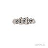 Platinum and Diamond "Cento" Ring, Roberto Coin, prong-set with three round brilliant-cut diamonds, total wt. 1.74 cts., sign