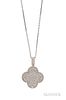 18kt White Gold and Diamond "Magic Alhambra" Long Necklace, Van Cleef & Arpels, one motif, pave-set with full-cut diamonds, s