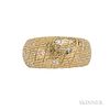 18kt Gold and Diamond Ring, Van Cleef & Arpels, the tapering band flush-set with full-cut diamonds, 9.4 dwt, no. 5K903.1, uns